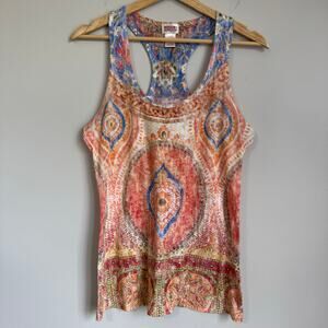 Y2K Tank Large Mossimo Supply Co Vintage Mandala Print Racerback Hippie Boho